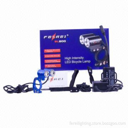 Double Head Cree IP54 Aluminum Alloy Body Bicycle Lamp Set